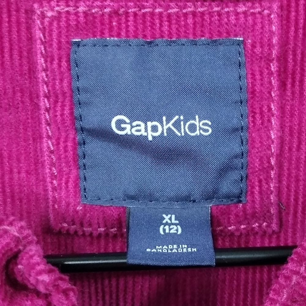 Gap Kids Corduroy Double Breasted Jacket Girls XL Burgundy Academia Preppy Y2K - Picture 8 of 9